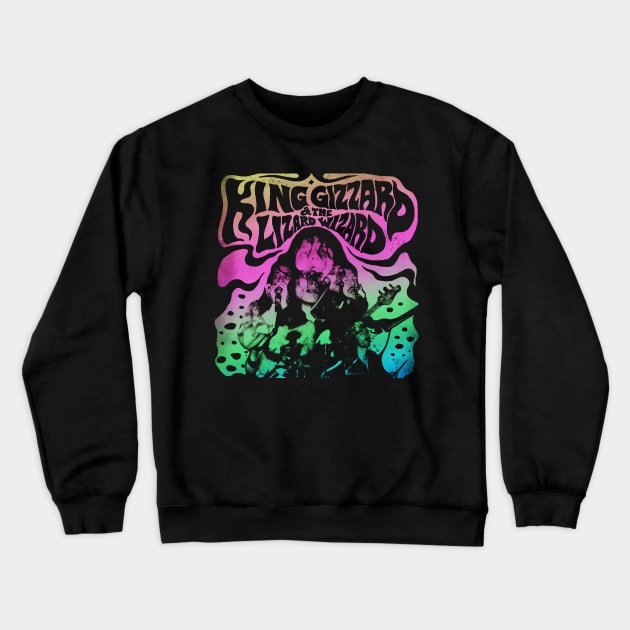 King Gizzard & Lizard Wizard Rainbow Crewneck Sweatshirt by demarsi anarsak